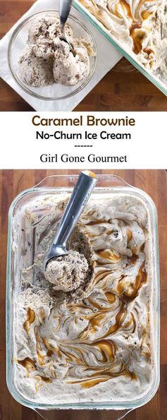 Caramel Brownie No-Churn Ice Cream