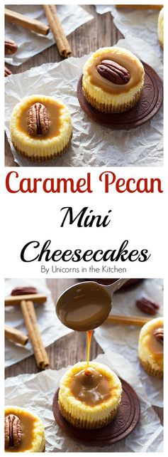 Caramel Pecan Mini Cheesecakes