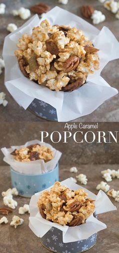 Caramel Popcorn With Apples and Pecans