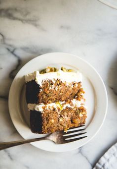 Cardamom & Pistachio Carrot Cake + Orange Blossom & Honey Labneh