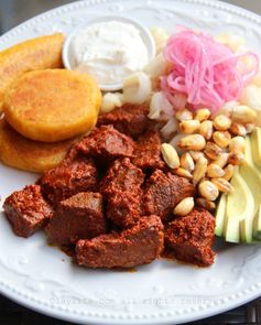 Carne colorada (Achiote marinated meat