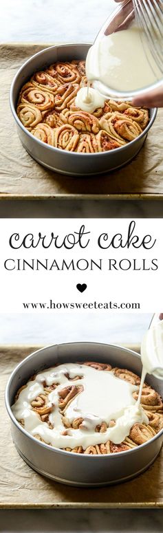 Carrot Cake Cinnamon Rolls with Mascarpone Icing