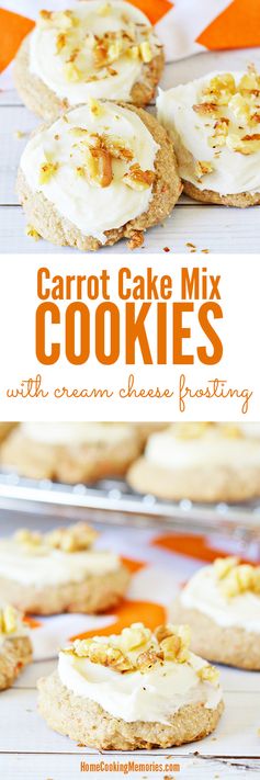 Carrot Cake Mix Cookies with Cream Cheese Frosting