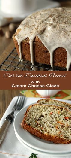 Carrot Zucchini Quick Bread with Toasted Walnuts