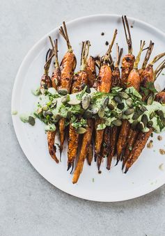 Carrots with Black Garlic & Herb Yoghurt