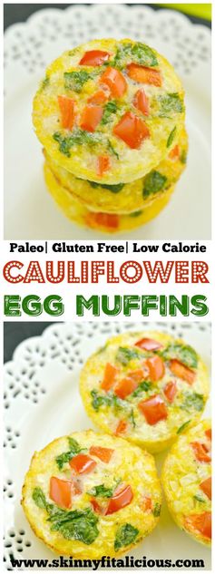 Cauliflower Egg Muffins (GF, Low Cal, Paleo