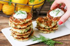 Cauliflower Fritters with Homemade Tzatziki