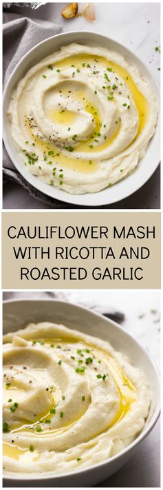 Cauliflower Mash with Ricotta and Roasted Garlic