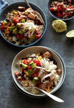 Cauliflower Rice Chicken Burrito Bowl