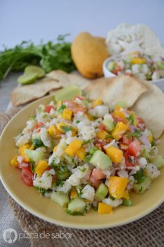 Ceviche tropical de coliflor