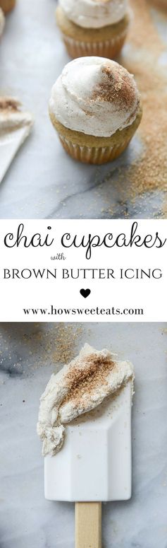 Chai Cupcakes with Brown Butter Chai Icing