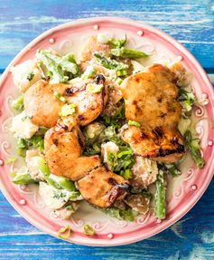 Char-Broiled Barbecue Chicken with Summery Potato and Green Bean Salad