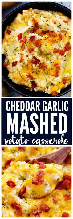 Cheddar Garlic Mashed Potato Casserole