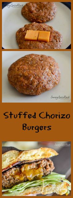 Cheese Stuffed Chorizo Burgers