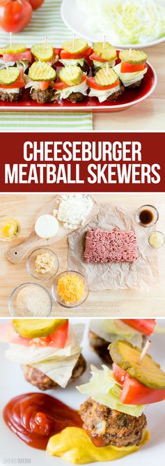 Cheeseburger Meatball Skewers