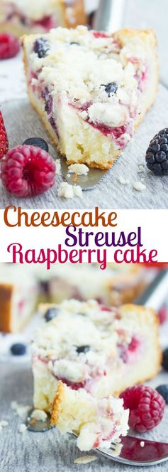 Cheesecake Streusel Raspberry Cake