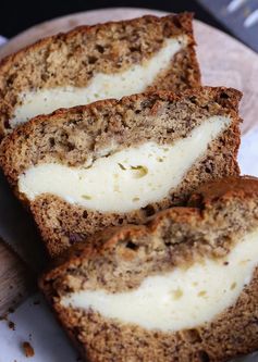 Cheesecake Stuffed Banana Bread
