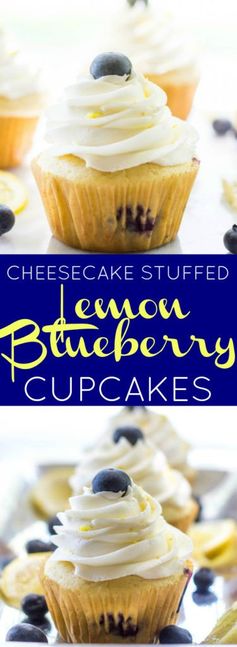 Cheesecake Stuffed Lemon Blueberry Cupcakes