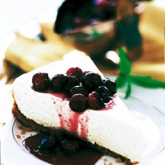 Cheesecake Tart with Cranberries in Port Glaze