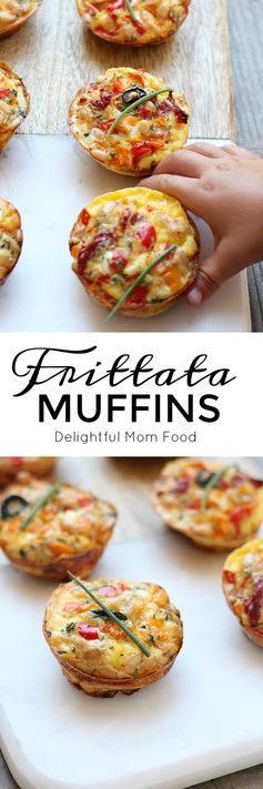 Cheesey Italian Red Pepper Frittata Muffins