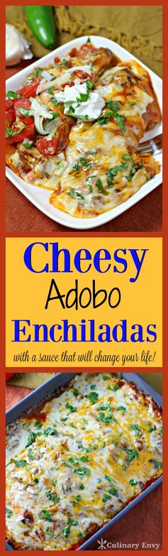 Cheesy Adobo Enchiladas