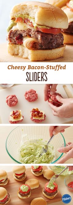 Cheesy Bacon-Stuffed Sliders