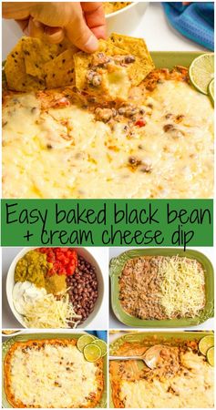 Cheesy baked black bean dip