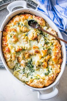 Cheesy Baked Chicken Spinach and Artichoke Bread Ring Dip