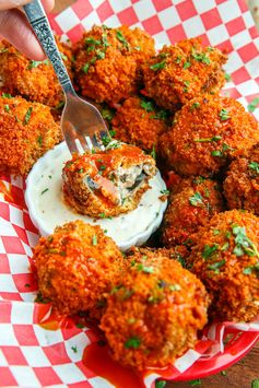 Cheesy Buffalo Mushroom Poppers