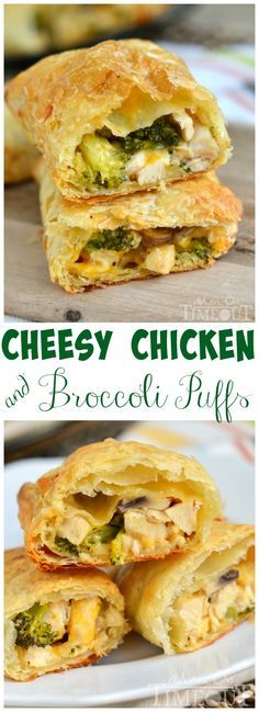 Cheesy Chicken and Broccoli Puffs