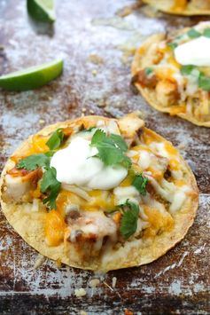 Cheesy Chicken Tostadas