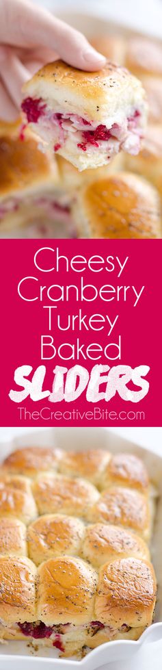 Cheesy Cranberry Turkey Baked Sliders