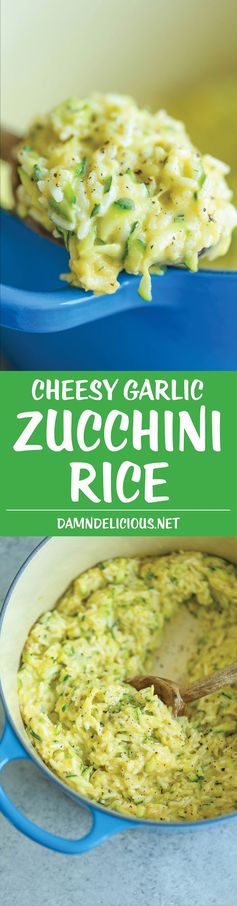 Cheesy Garlic Zucchini Rice