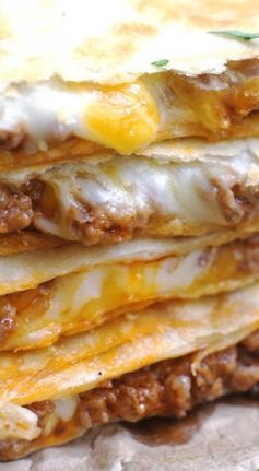 Cheesy Ground Beef Quesadillas