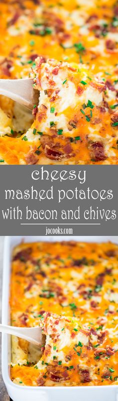 Cheesy Mashed Potatoes with Bacon and Chives