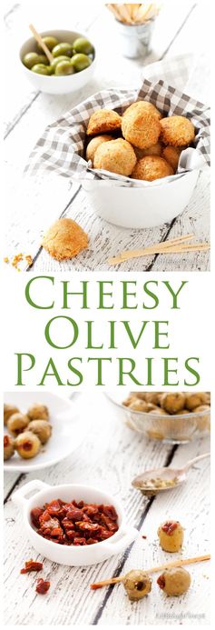 Cheesy Olive Pastries stuffed with Sun-dried Tomatoes