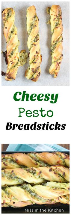 Cheesy Pesto Breadsticks