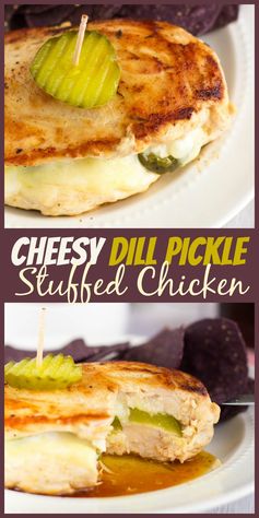 Cheesy Pickle Stuffed Chicken Breasts