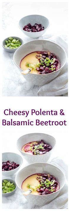 Cheesy Polenta with Maple Balsamic Roasted Beetroot