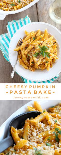 Cheesy Pumpkin Pasta Bake