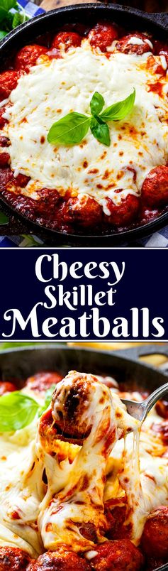 Cheesy Skillet Meatballs