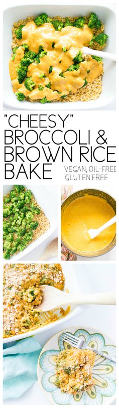 Cheesy Vegan Broccoli Brown Rice Bake