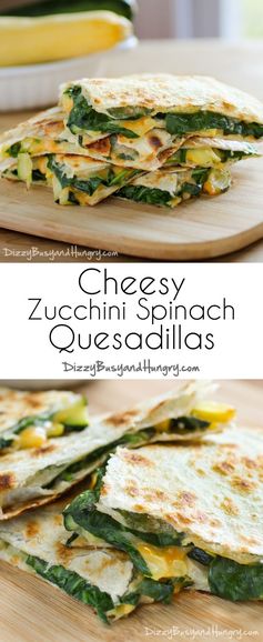 Cheesy Zucchini Spinach Quesadillas