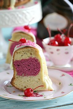 Cherry Almond Ricotta Bundt Cake