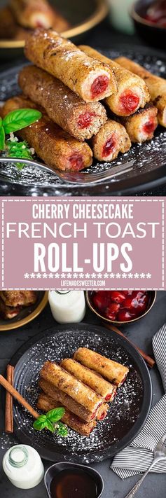 Cherry Cheesecake French Toast Roll Ups