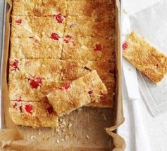 Cherry, choc & coconut tray bake