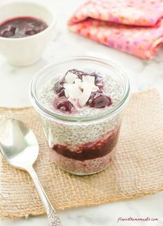 Cherry Coconut Chia Pudding Parfaits (Dairy-free, Vegan