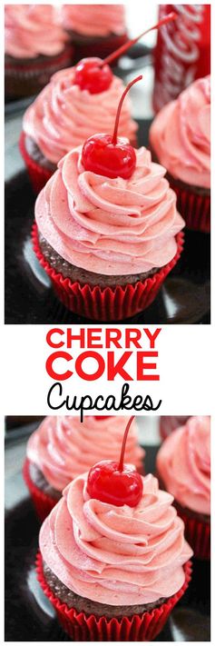 Cherry Cupcake with Cherry Coke Frosting