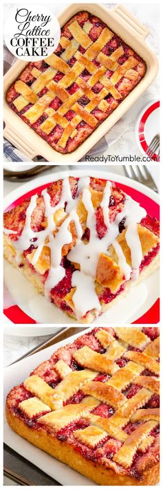 Cherry Lattice Coffee Cake