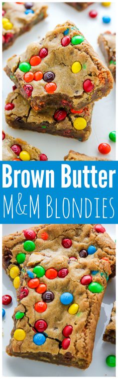 Chewy Brown Butter M&M Blondies